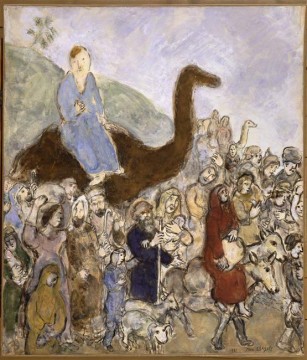  leaves - Jacob leaves his country and his family to go to Egypt contemporary Marc Chagall